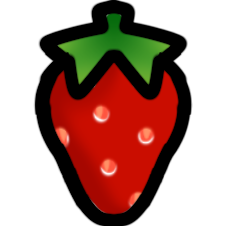 a small, simple cartoony strawberry